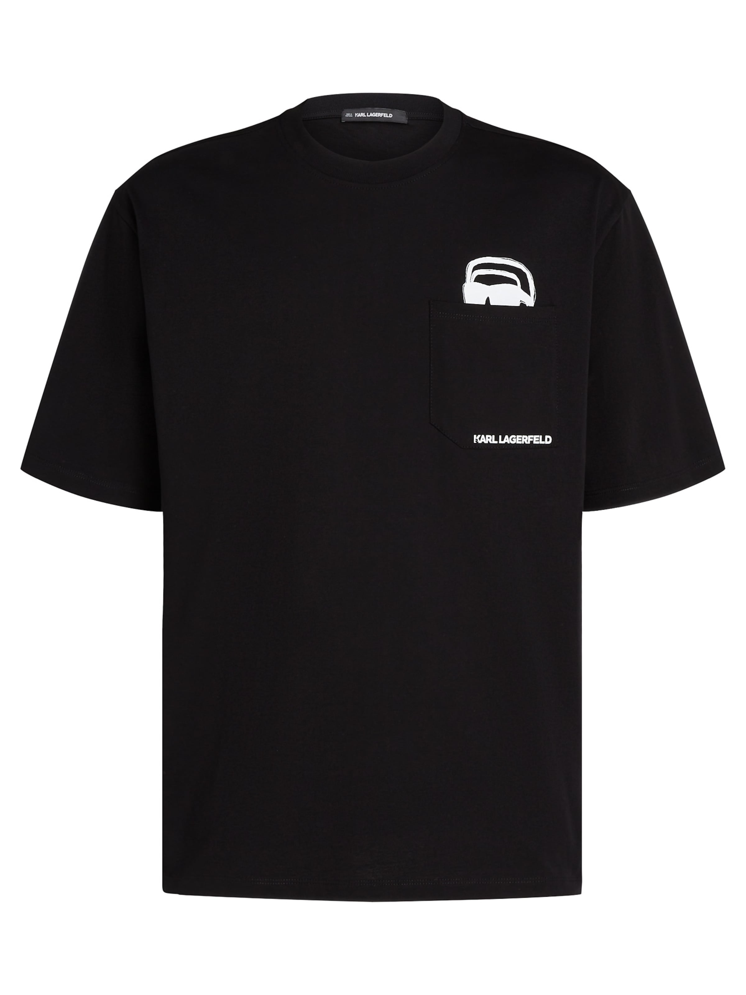 T-Shirt &#x27;Ikon Peek-A-Boo&#x27; Karl Lagerfeld en noir : devant