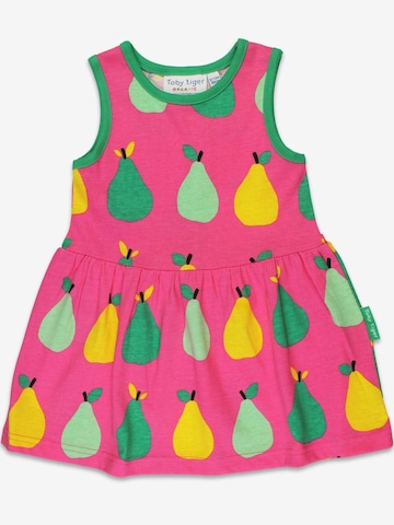 Toby Tiger Dress 'Bio-Baumwoll Kinder Sommerkleid mit Birnen-Druck' in Pink: front