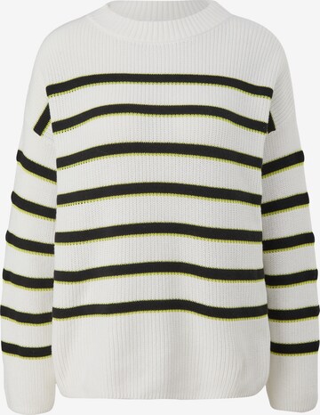 Pullover di comma casual identity in bianco: frontale