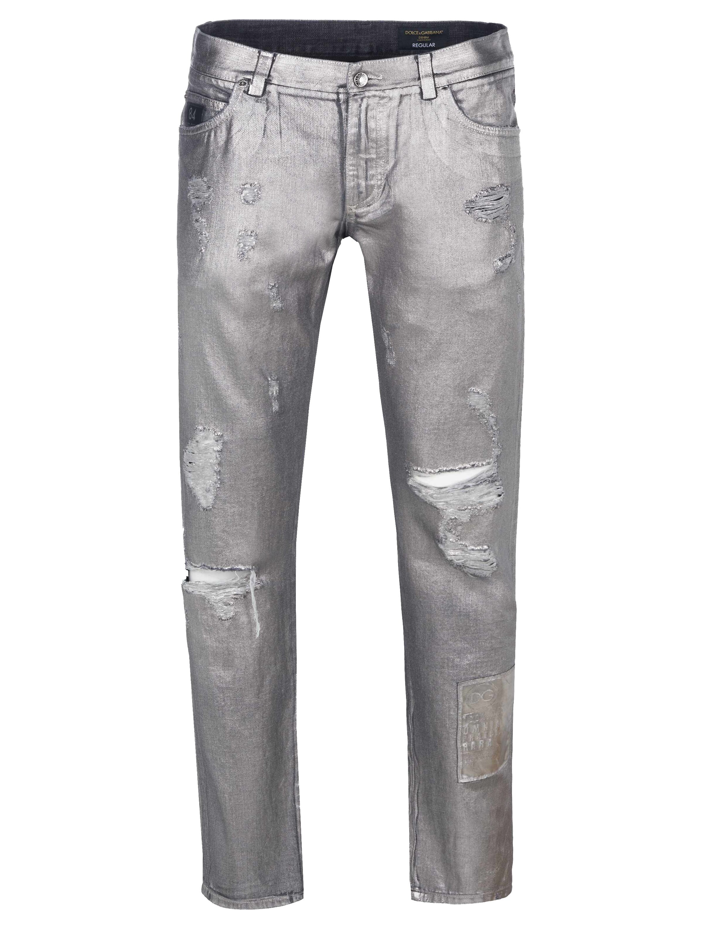 DOLCE & GABBANA Regular Jeans in Silver: front