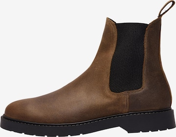 SELECTED HOMME Chelsea Boots 'Tim' in Brown: front