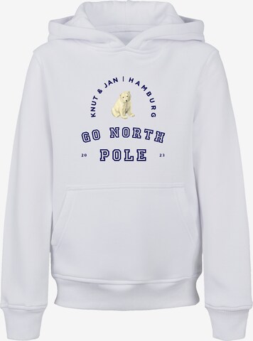 F4NT4STIC Sweatshirt 'Eisbär Knut & Jan Hamburg' in White: front