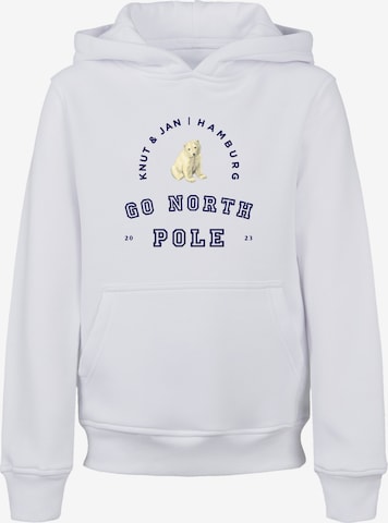 F4NT4STIC Sweatshirt 'Eisbär Knut & Jan Hamburg' in Wit: voorkant