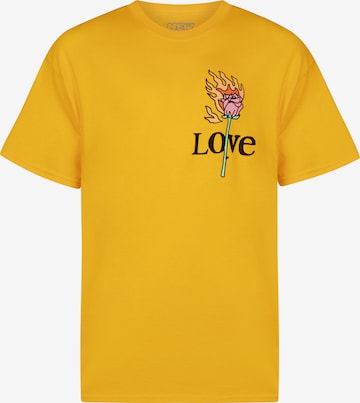 New Love Club T-Shirt 'LOVE ROSE' in Gold: front