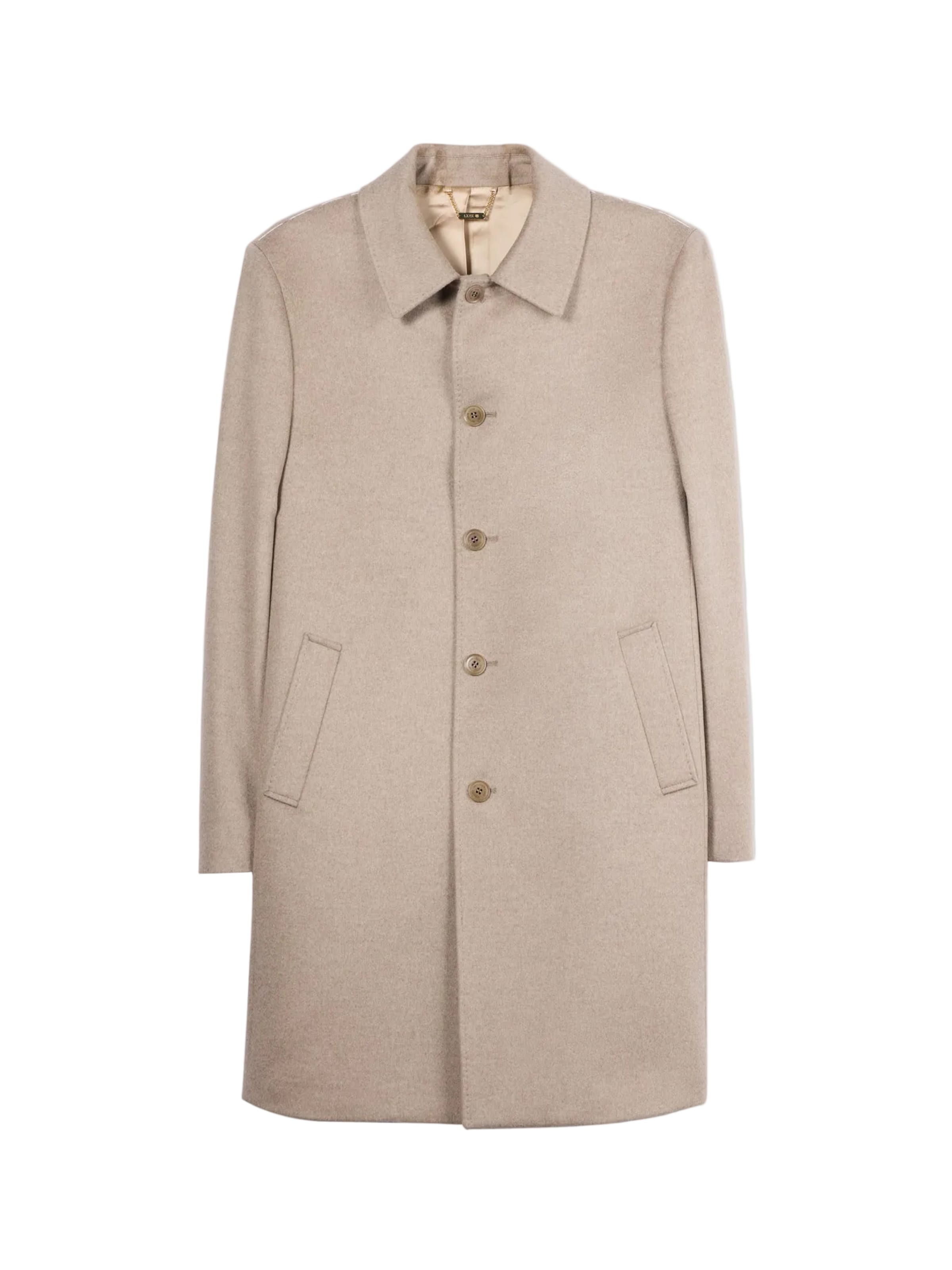 GOBI Cashmere Between-Seasons Coat 'Men’s Single-Breasted Cashmere Coat' in Grey: front