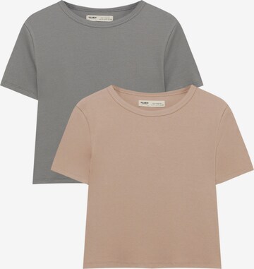 Pull&Bear Koszulka w kolorze beżowy: przód