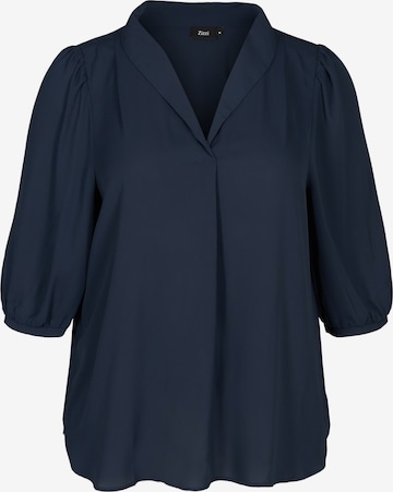 Zizzi Blouse 'Xseli' in Blauw: voorkant