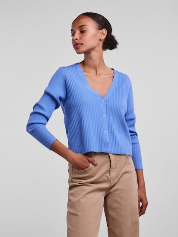 PIECES Knit Cardigan 'Crista' in Blue: front