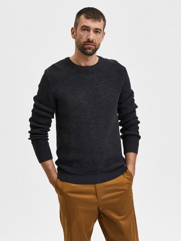 Pull-over 'Vince' SELECTED HOMME en bleu : devant