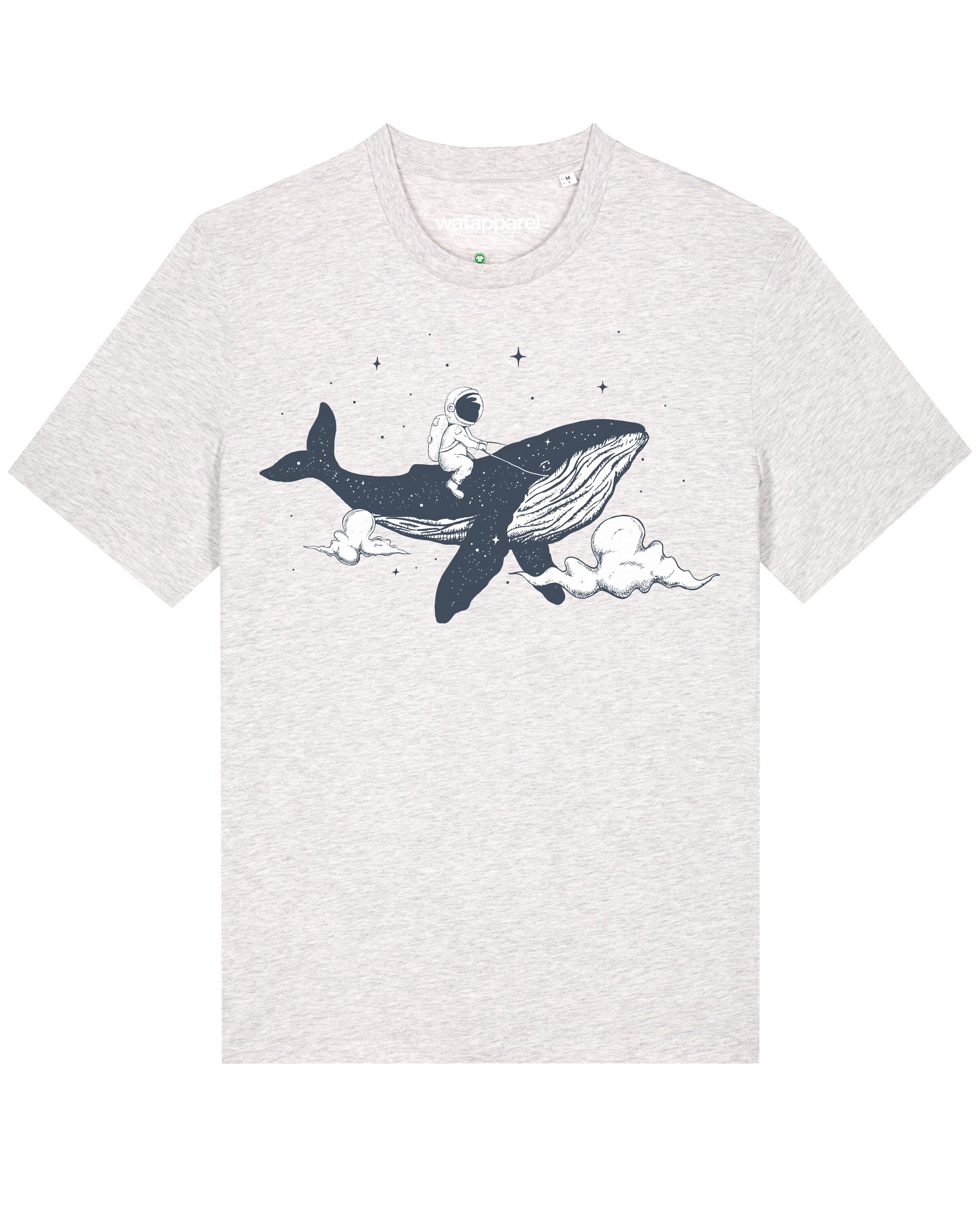 Watapparel T-Shirt ' Spacewhale ' in Grau: Vorderseite