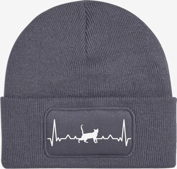 Youth Designz Mütze 'Heartbeat Katze' in Grau: Vorderseite