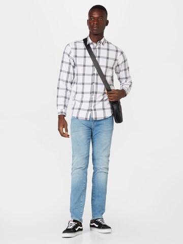 JACK & JONES - Ajuste estrecho Camisa 'Gingham' en blanco