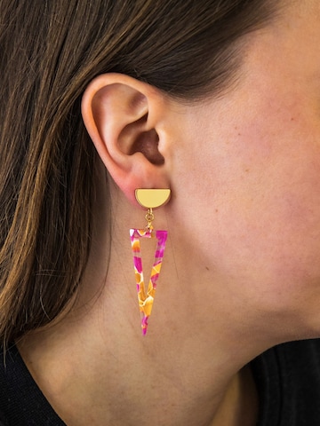 Fräulein Wunder - Brincos 'Acetat Agnes' em rosa: frente
