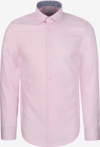Coupe slim Chemise business SEIDENSTICKER en rose : devant