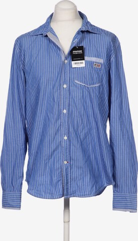 NAPAPIJRI Button Up Shirt in XL in Blue: front
