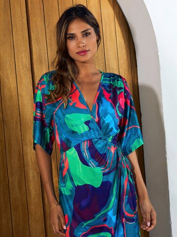 Robe 'Kimono Lotus Sorobon' Chic by Lirette en bleu