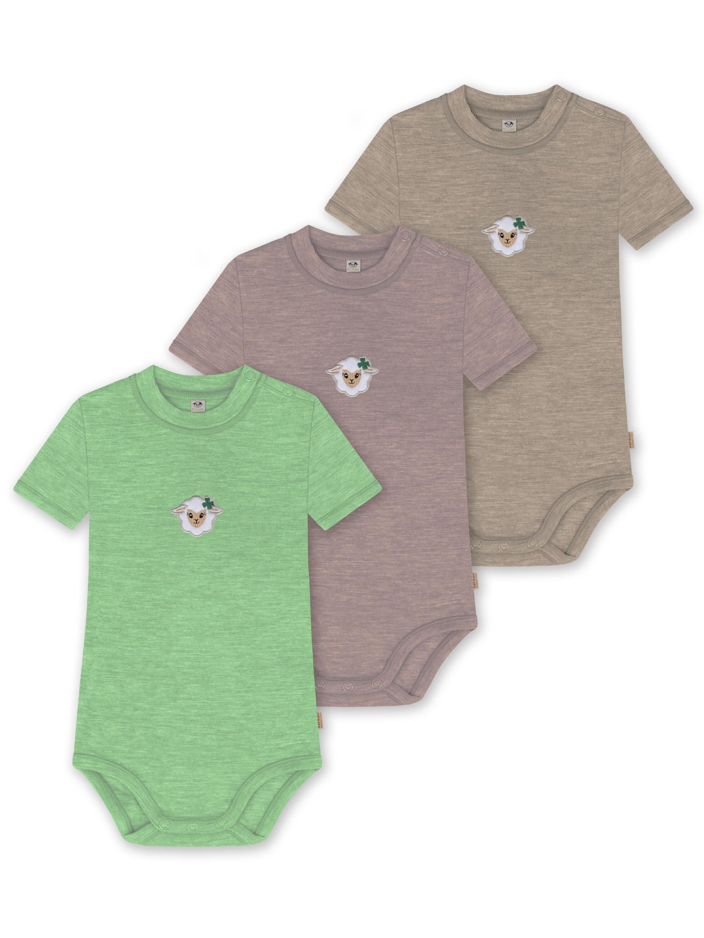 Barboteuse / body 'Tihoi' normani en beige : devant