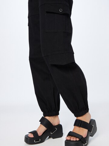 Edikted Tapered Cargo trousers in Black