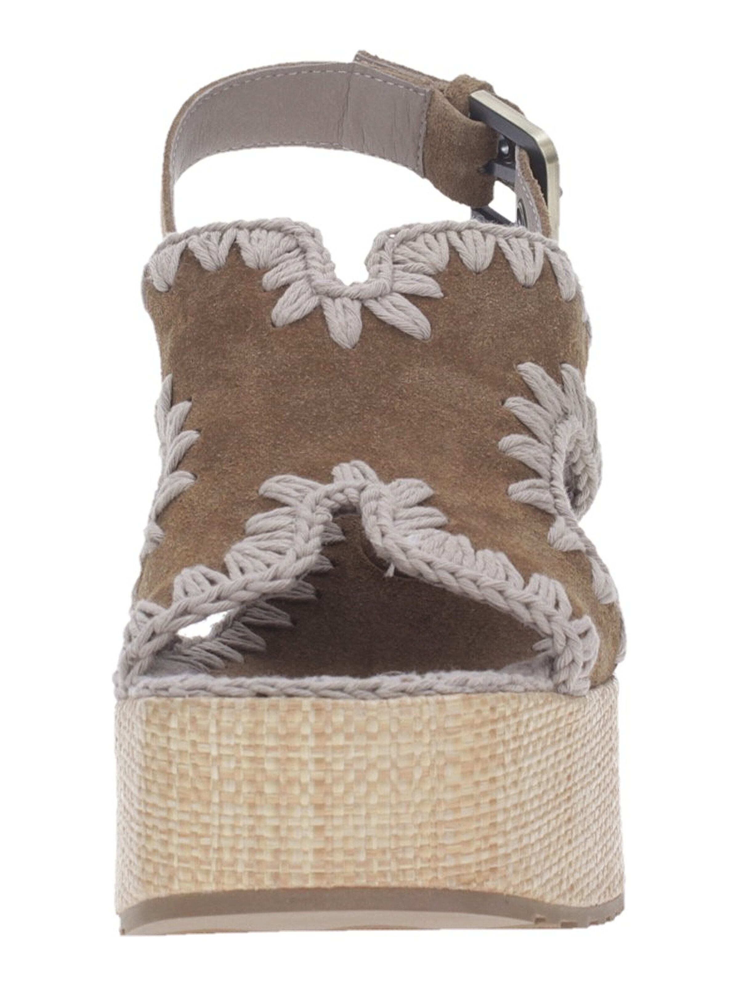 Sandalo 'Mou Sandalo Raffia Platform With Back Strap' di MOU in marrone