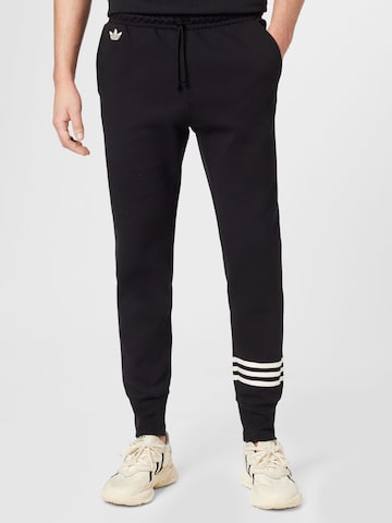 ADIDAS ORIGINALS Tapered Broek 'Adicolor Neuclassics' in Zwart: voorkant