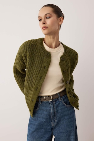 Trendyol Knit cardigan in Green: front