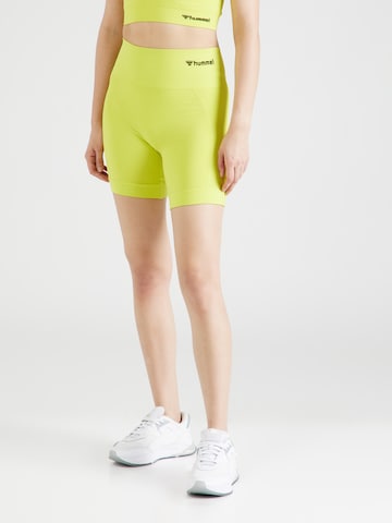 Hummel - Skinny Calças de desporto 'Tif' em verde: frente
