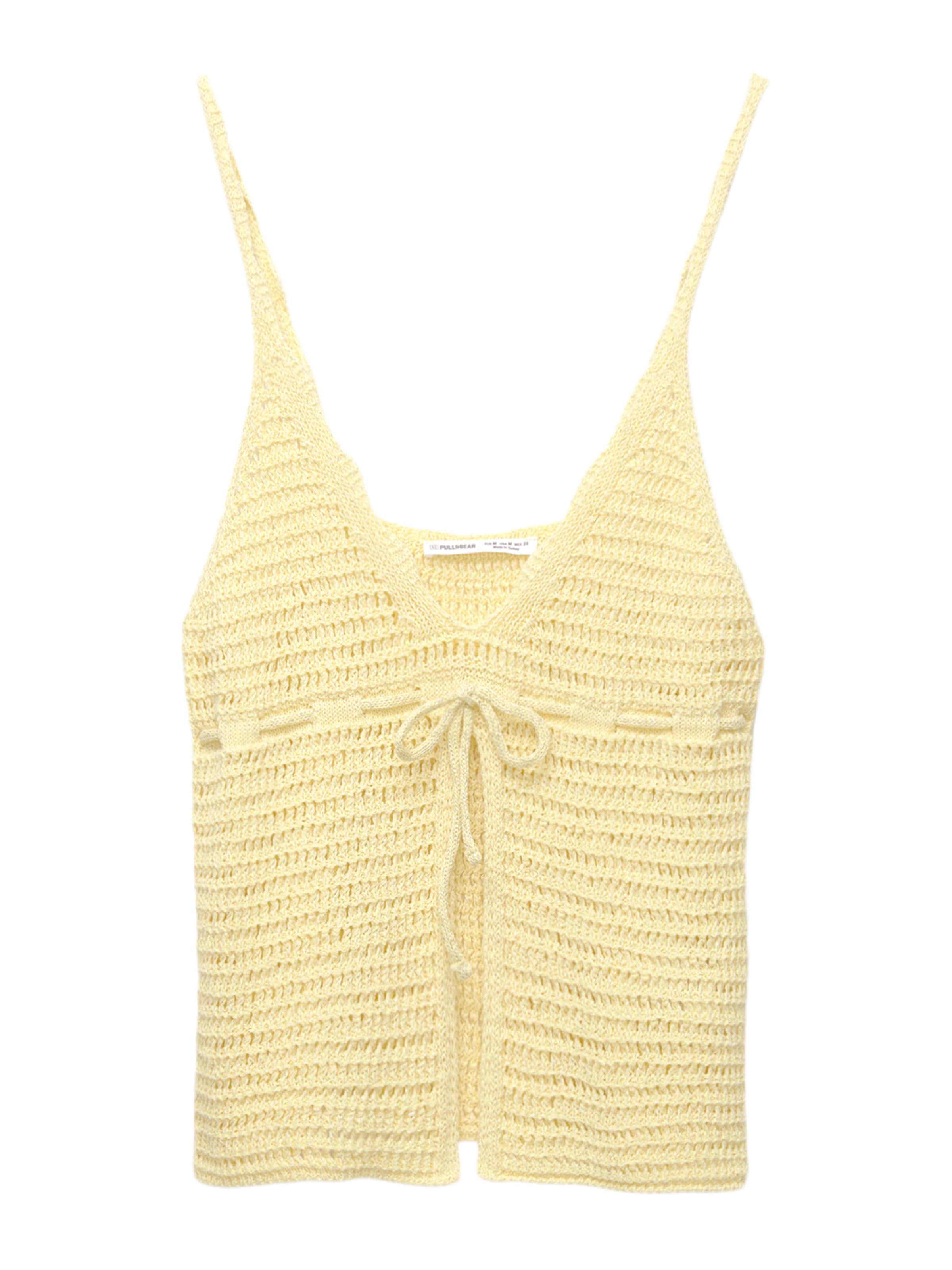 Pull&Bear Broderad topp i gul: framsida