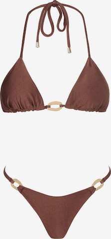 Acuarela Brand Bikini 'Capri Triangle Set' in Bruin: voorkant