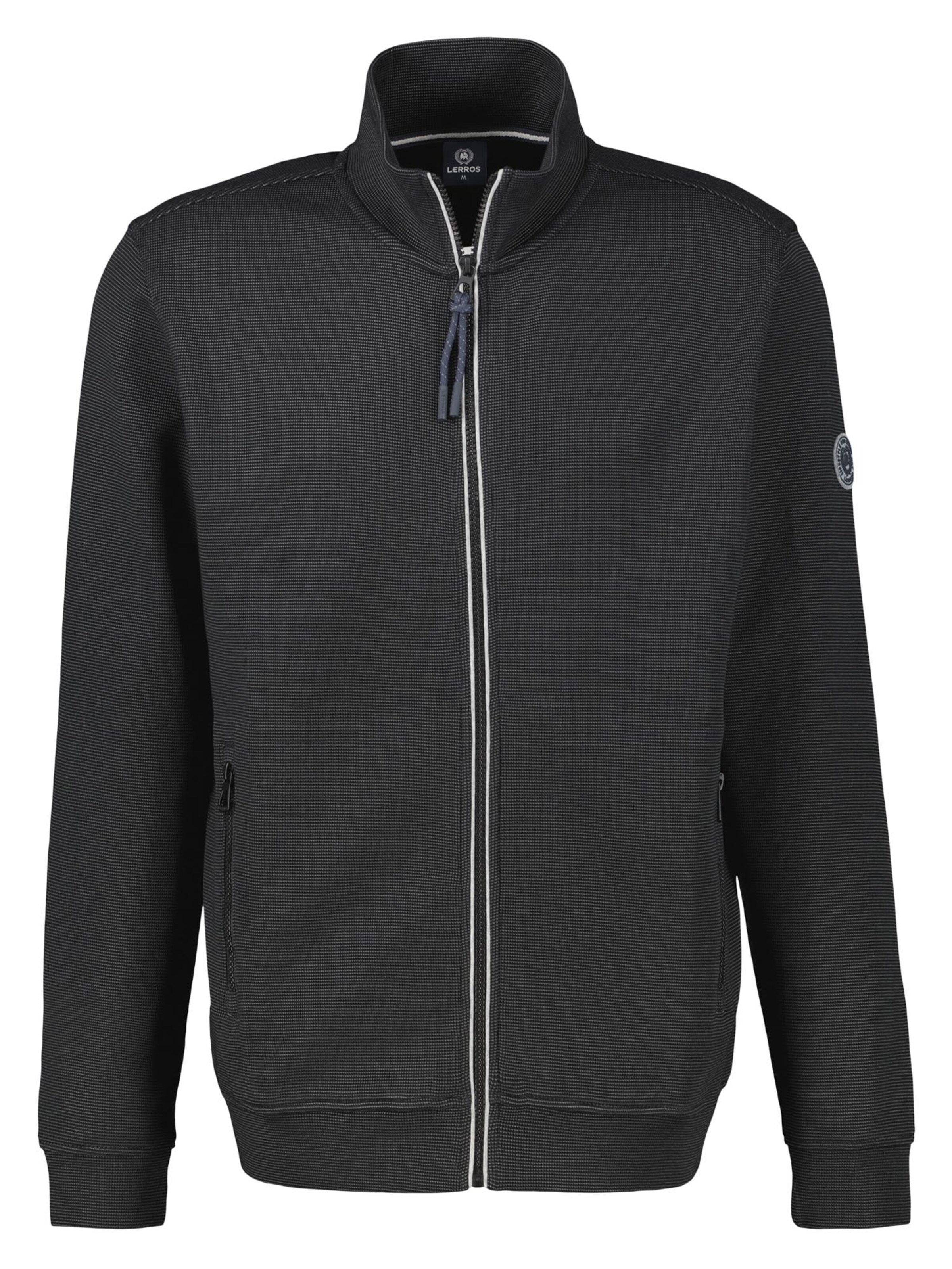 LERROS Sweatjacke 'Basic'‌‌‌ in Schwarz: Vorderseite
