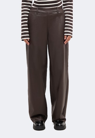 OBJECT Wide leg Broek 'OBJLISA BELLE' in Bruin: voorkant
