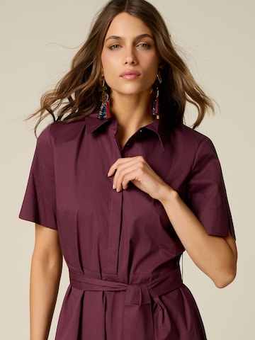 Abito camicia di oltre in rosso