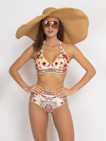 JIORO Triangen Bikiniöverdel 'PAISLEY RED' i blandade färger
