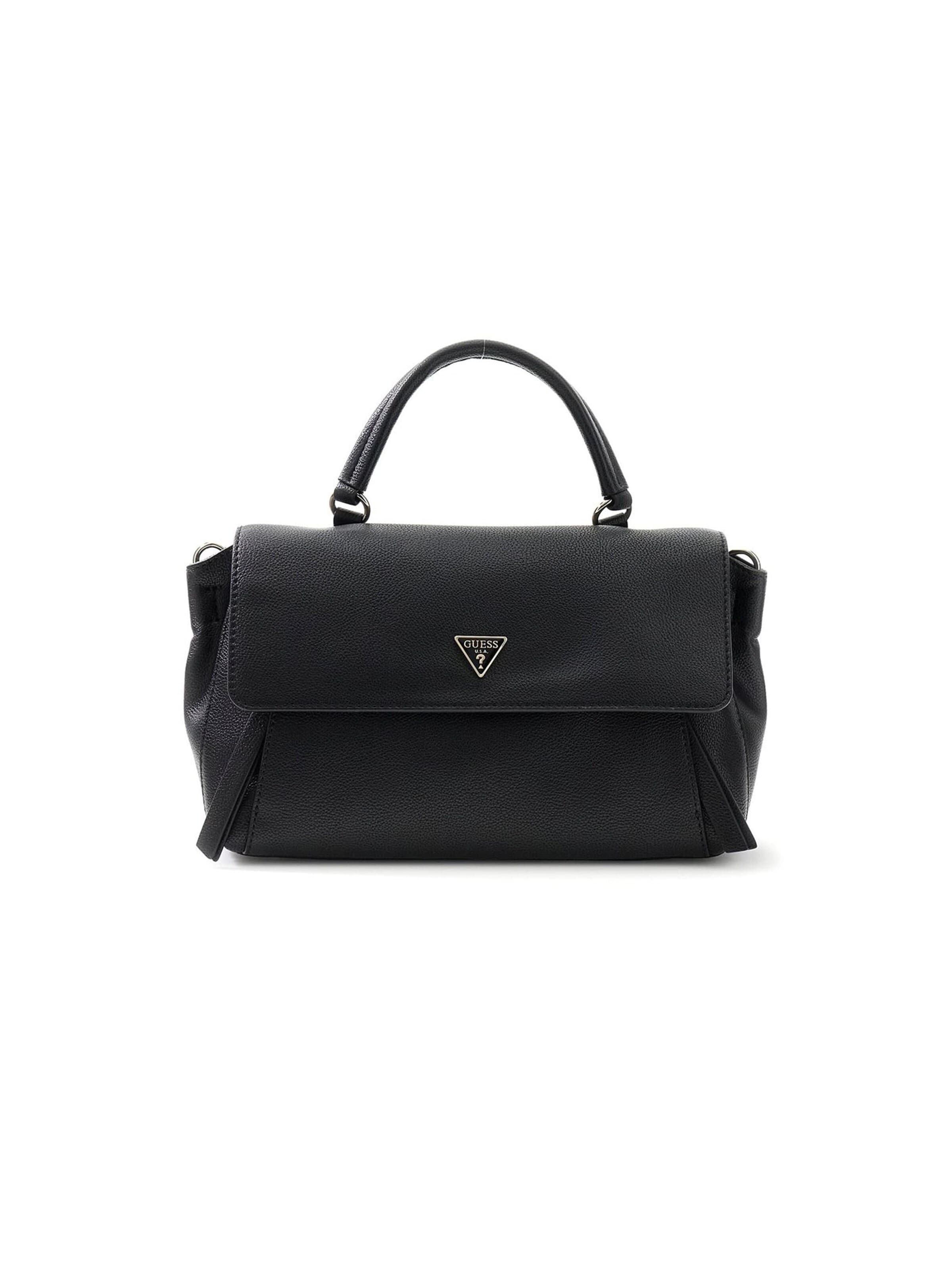 GUESS Handtasche 'Devon Top Handle Flap'‌‌‌ in Schwarz: Vorderseite
