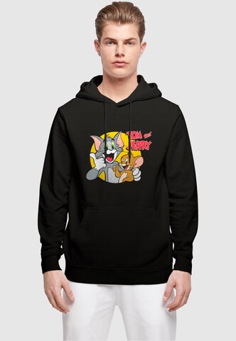 ABSOLUTE CULT Sweatshirt 'Tom And Jerry - Thumbs Up' in Zwart: voorkant