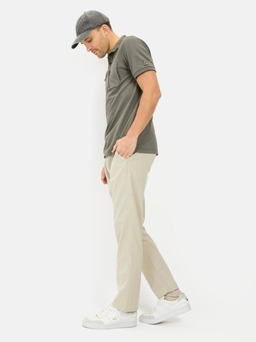 CAMEL ACTIVE Loosefit Chinohose mit Kordelzug aus einem Leinenmix in Beige