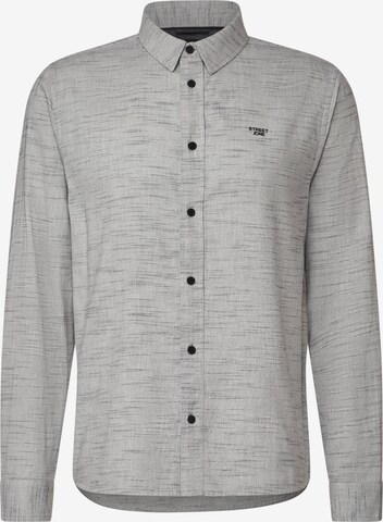 Street One MEN Regular fit Button Up Shirt in Grey: front