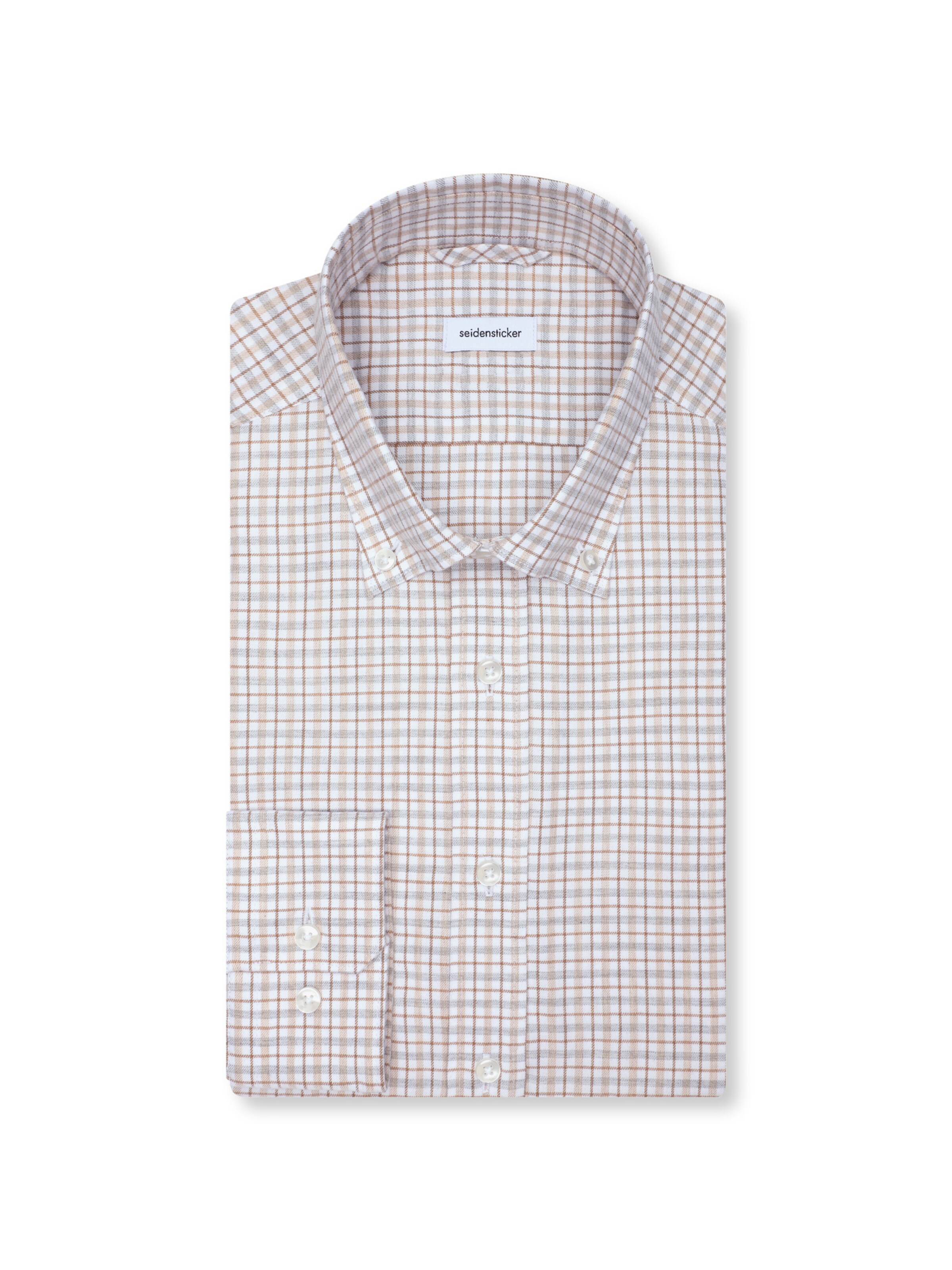 SEIDENSTICKER Regular fit Business shirt 'Schwarze Rose' in Beige