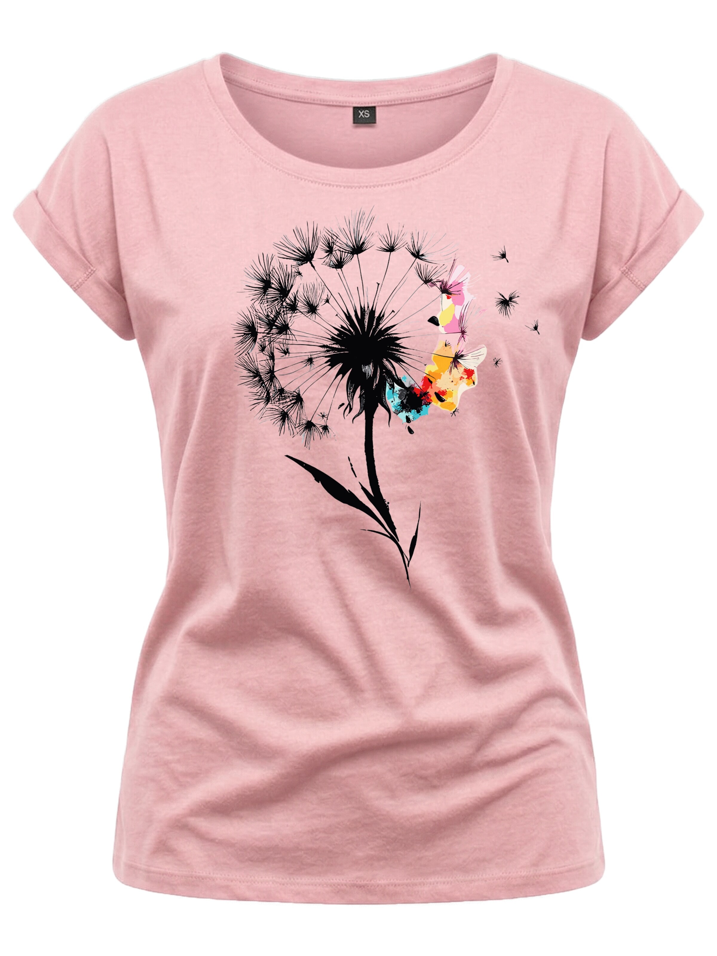 MAKAYA Shirt 'Pusteblume' in Pink: front