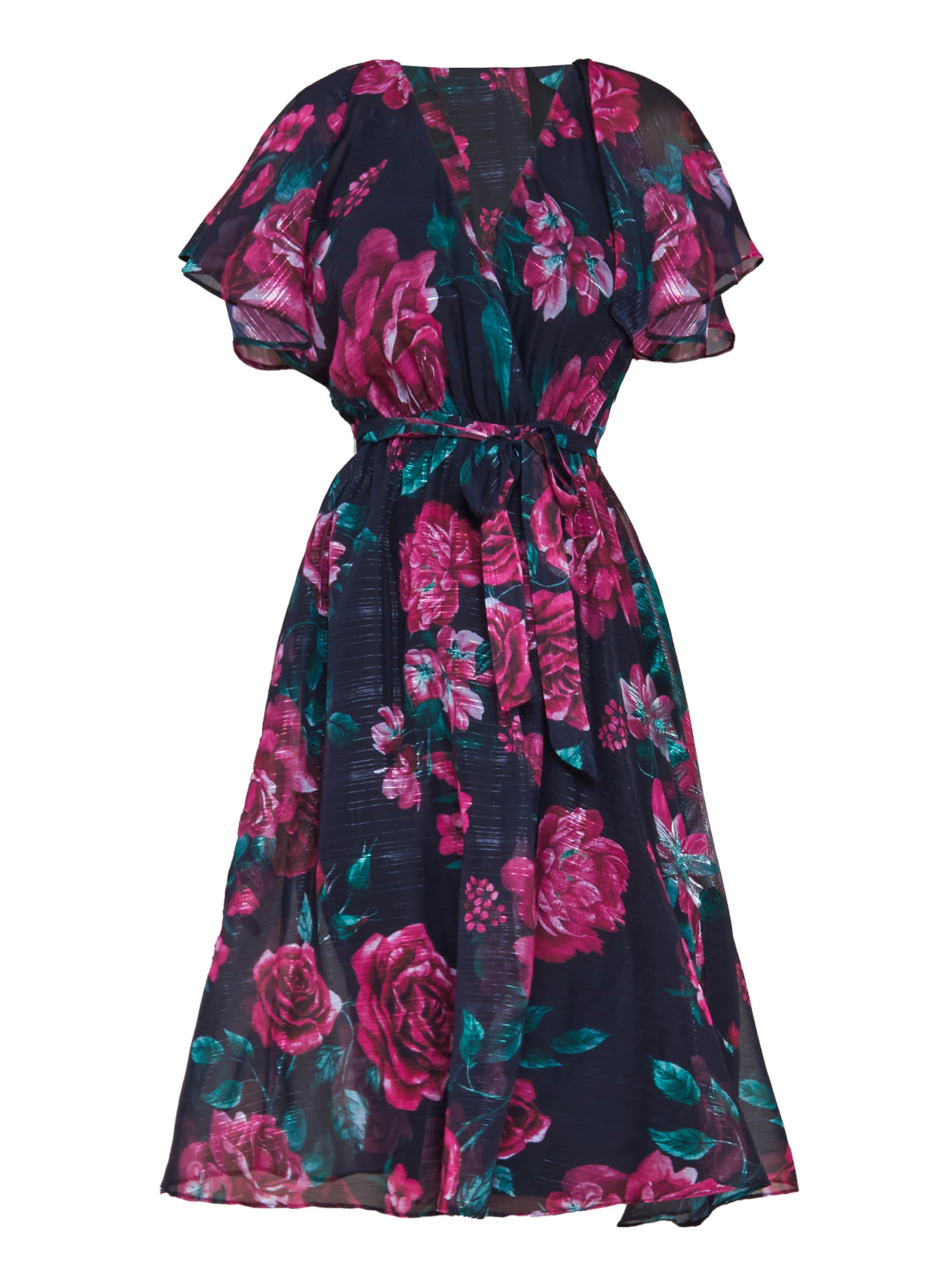 GODDIVA Midikleid in grün / pink / schwarz, Produktansicht