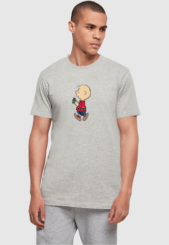 Merchcode T-Shirt 'Peanuts Charlies Small Surprise' in Grau: predná strana