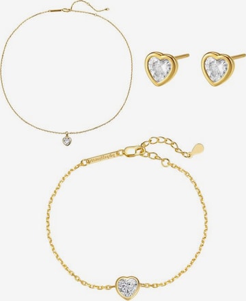 Hey Happiness - Conjunto de joyería 'Shine Heart' en oro: frente