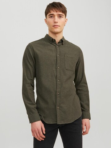 Coupe slim Chemise 'Classic' JACK & JONES en vert : devant