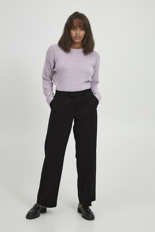 PULZ Jeans - Perna larga Calças chino 'BINDY' em preto