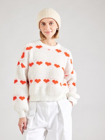PIECES Pulover 'PCNove' | bela barva: sprednja stran