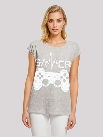 T-shirt 'Gamer Heartbeat' F4NT4STIC en gris : devant