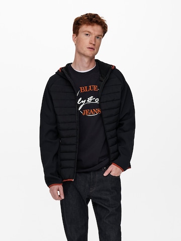 Only & Sons Between-season jacket 'Andrew' in Black: front