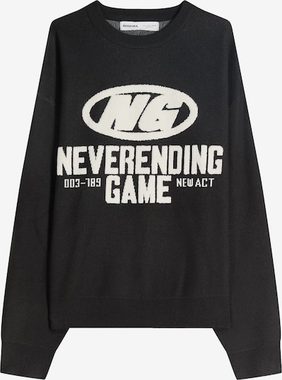 Bershka Neulepaita värissä norsunluu / musta, Tuotenäkymä