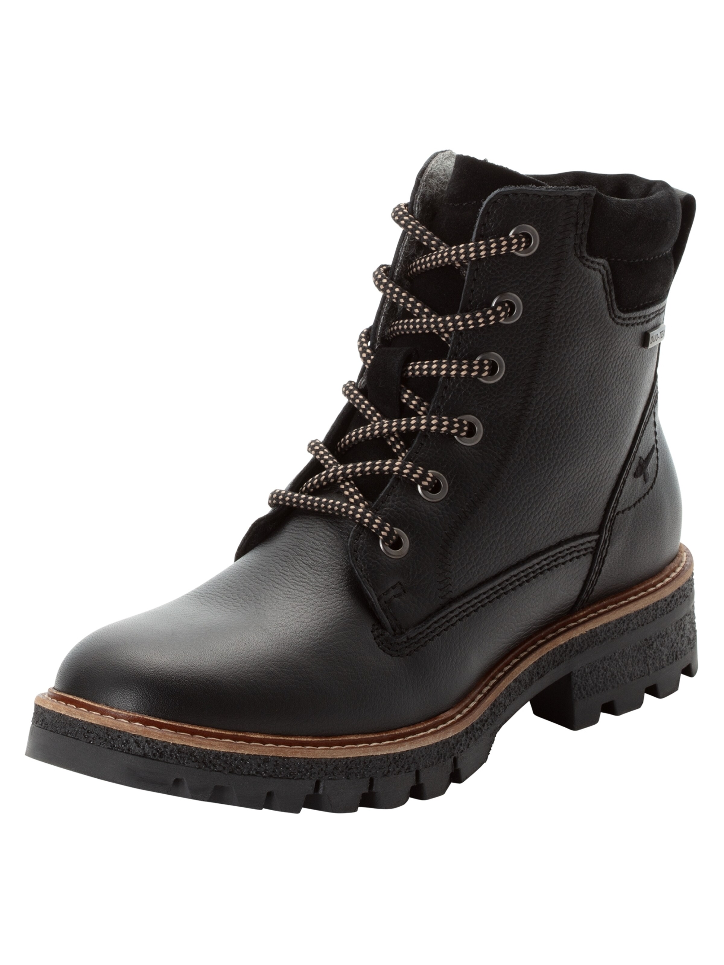 Tamaris Schnürstiefelette in Schwarz: Vorderseite