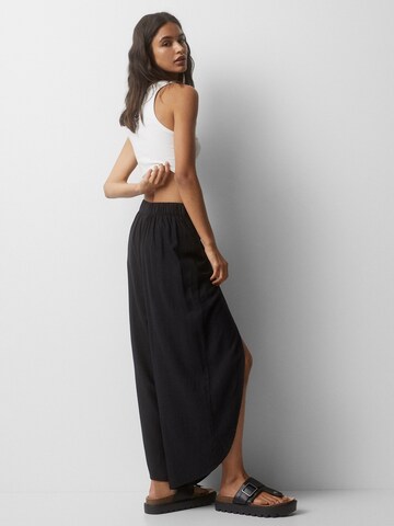 Pull&Bear Wide Leg Hose in Schwarz