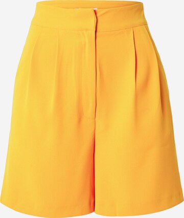 Warehouse Regular Pleat-front trousers in Orange: front